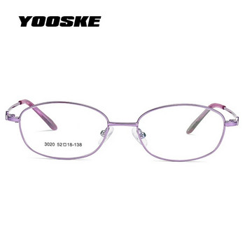 YOOSKE Γυναικεία γυαλιά οπτικού σκελετού Γυαλιά από κράμα τιτανίου Γυαλιά γυαλιά γυαλιά από κράμα τιτανίου Γυναικεία μικρά οβάλ σκελετοί γυαλιών Γυναικεία επιμετάλλωση μεταλλικά γυαλιά