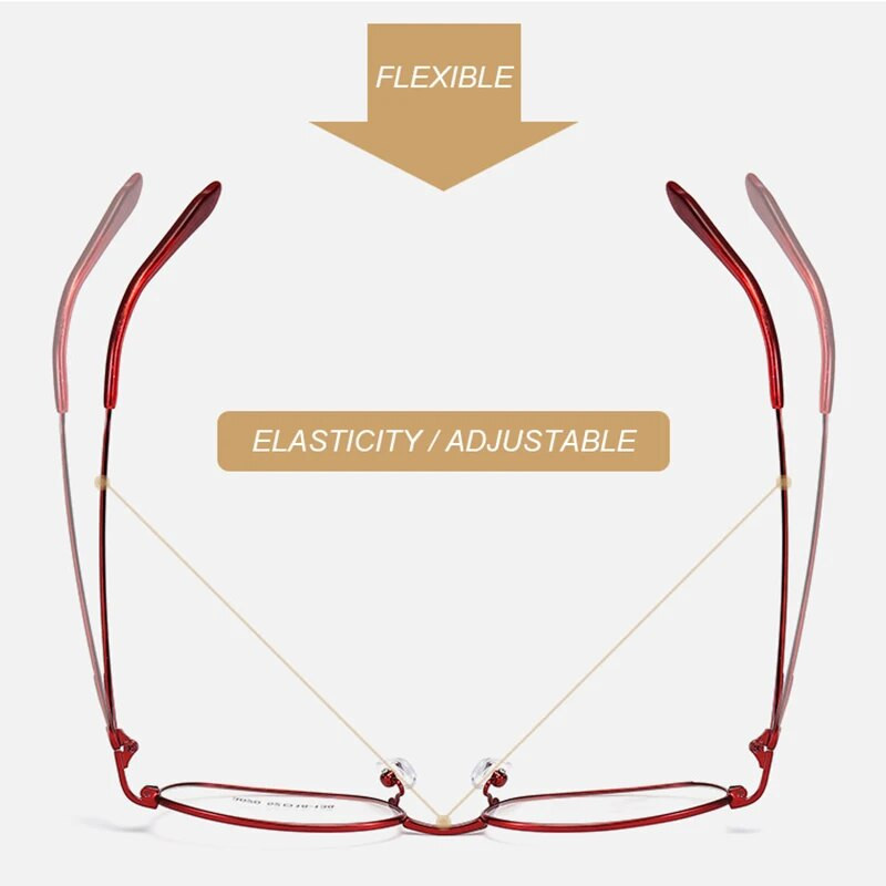 YOOSKE Naiste optiline raam Prillid Titaanisulamist Prillid Naistele Väikesed ovaalsed prilliraamid Naiste IP-kattega metallist prillid