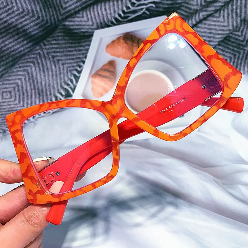 Jaunas Lielizmēra Bow Cat Eye Pretzilas Gaišas Brilles Sievietēm Jaunas Modes Candy Krāsu Datorbriļļu Rāmis Sieviešu Skaidri Toņi