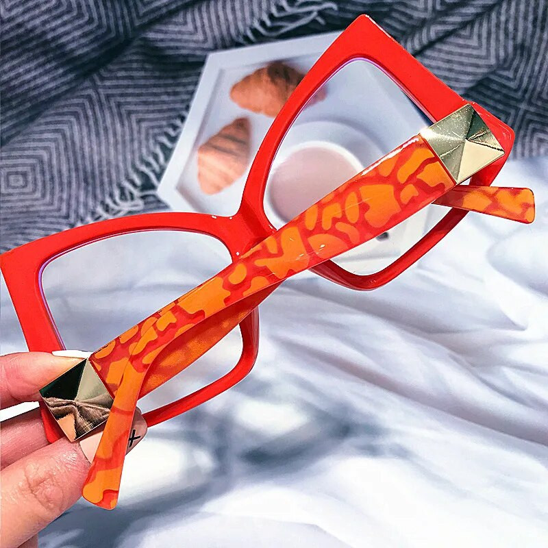 Jaunas Lielizmēra Bow Cat Eye Pretzilas Gaišas Brilles Sievietēm Jaunas Modes Candy Krāsu Datorbriļļu Rāmis Sieviešu Skaidri Toņi