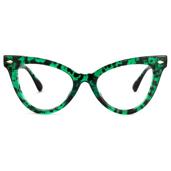Κομψοί μπλε ανοιχτοί σκελετοί γυαλιών για γυναίκες Fashion Cat Eye Fake γυαλιά Γυναικεία Vintage Rivet Clear Optical Glasses Spectacle