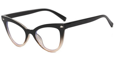 Elegantni okviri za naočale s plavim svjetlom za žene, modne lažne naočale s mačjim okom, ženske vintage prozirne optičke naočale s zakovicama, spektakl