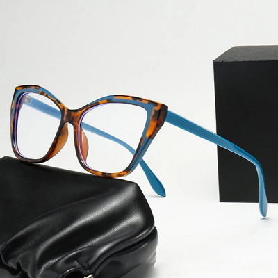 Ochelari de vedere Design ochi de pisică Rame de ochelari pentru femei Ochelari de blocare a luminii albastre Ochelari de modă pentru femei antiradiații Ochelari cu filtru de raze albastre