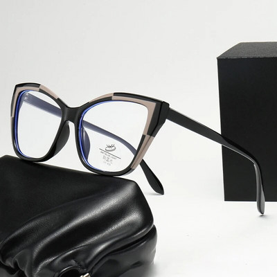 Ochelari de vedere Design ochi de pisică Rame de ochelari pentru femei Ochelari de blocare a luminii albastre Ochelari de modă pentru femei antiradiații Ochelari cu filtru de raze albastre