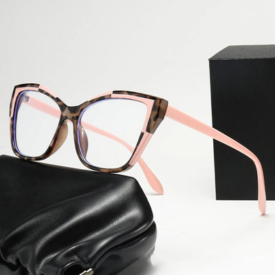 Ochelari de vedere Design ochi de pisică Rame de ochelari pentru femei Ochelari de blocare a luminii albastre Ochelari de modă pentru femei antiradiații Ochelari cu filtru de raze albastre