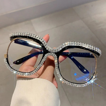 Vintage Fashion Oversized Owl Diamond Οπτικά Γυαλιά Γυναικείο Σκελετός για Γυναικεία Μοντέρνα Γυαλιά Πολυτελή επώνυμα ρετρό γυαλιά σχεδιαστών