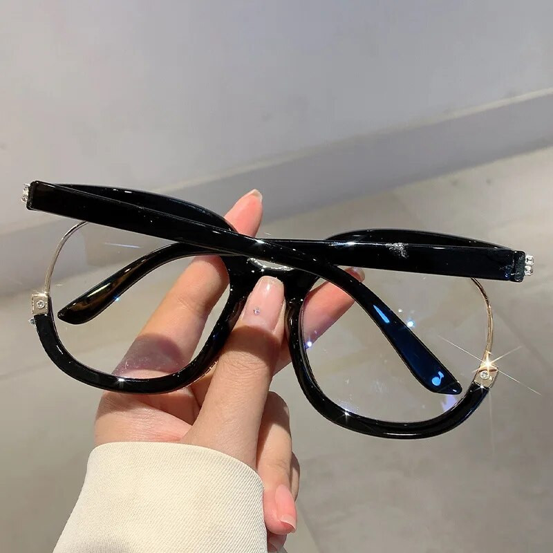 Vintage modes lielizmēra pūces dimanta optisko briļļu ietvars sievietēm, modernas brilles Luksusa zīmola dizaineru retro brilles