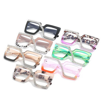 Уникална лилаво зелена рамка за дамски очила Нова мода Големи квадратни очила за компютърни очила Ретро женски прозрачни очила