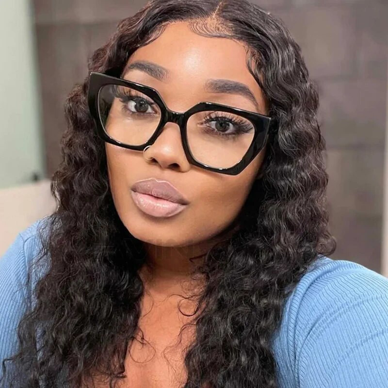 Nove retro crne naočale za žene prevelike četvrtaste računalne naočale protiv plavog svjetla Ženske dizajnerske prozirne naočale