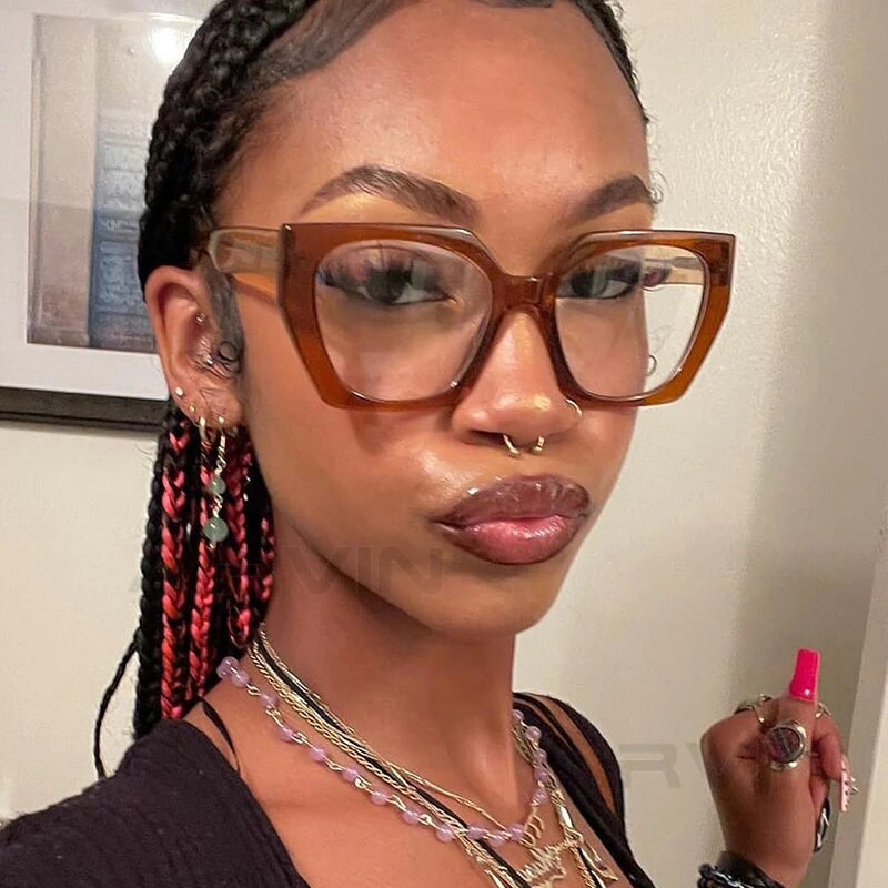 Nove retro crne naočale za žene prevelike četvrtaste računalne naočale protiv plavog svjetla Ženske dizajnerske prozirne naočale