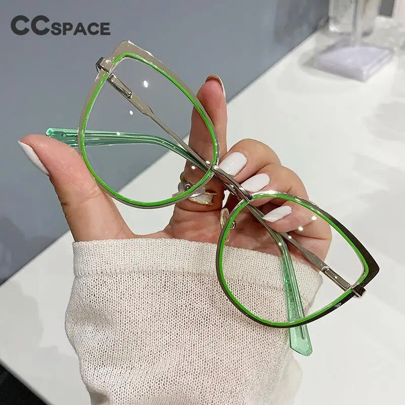 54843 Ženski klasični anti-plavi svjetlosni okvir za naočale Opružna šarka Modni metalni optički okvir mačjeg oka Računalne naočale
