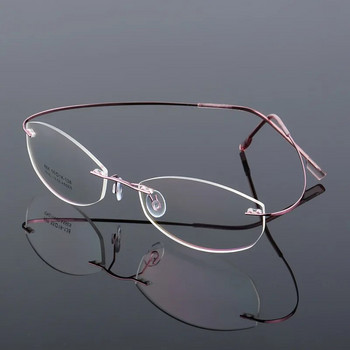 Свръхлека рамка за очила без рамка от титаниева сплав Супер разтеглива метална рамка за очила Компютърни очила за жени Мъже Унисекс