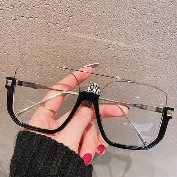 Извънгабаритни луксозни рамки за очила Дамски нови модни квадратни оранжеви прозрачни очила Дамски елегантни маркови големи оптични очила