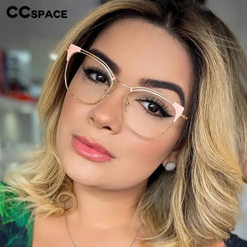 45892 Γυναικεία μεταλλικά γυαλιά αυτιού γάτας Σκελετοί Anti Blue Light Optical Fashion Γυαλιά Υπολογιστή
