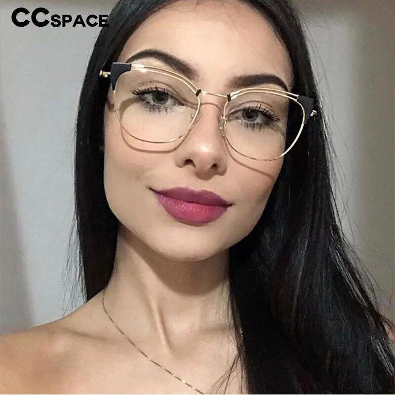 45892 Γυναικεία μεταλλικά γυαλιά αυτιού γάτας Σκελετοί Anti Blue Light Optical Fashion Γυαλιά Υπολογιστή