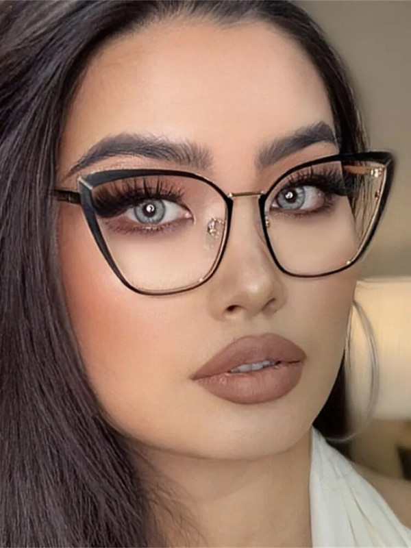 Luksusa Dizaineru Saulesbrilles Sieviešu Kaķu Acs Metāla Briļļu Rāmji Vēsas Vasaras Pludmales Brilles Modes Optiskās Brilles