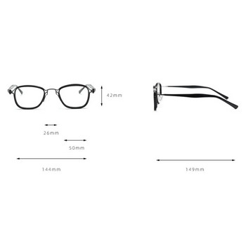 mimiyou Acetate+Alloy Punk Γυαλιά Σκελετός Γυναικείο Αντι Μπλε Φως Οπτικά Γυαλιά Ανδρικά Γυαλιά Σκελετός Γυαλιά Υπολογιστή Clear UV400