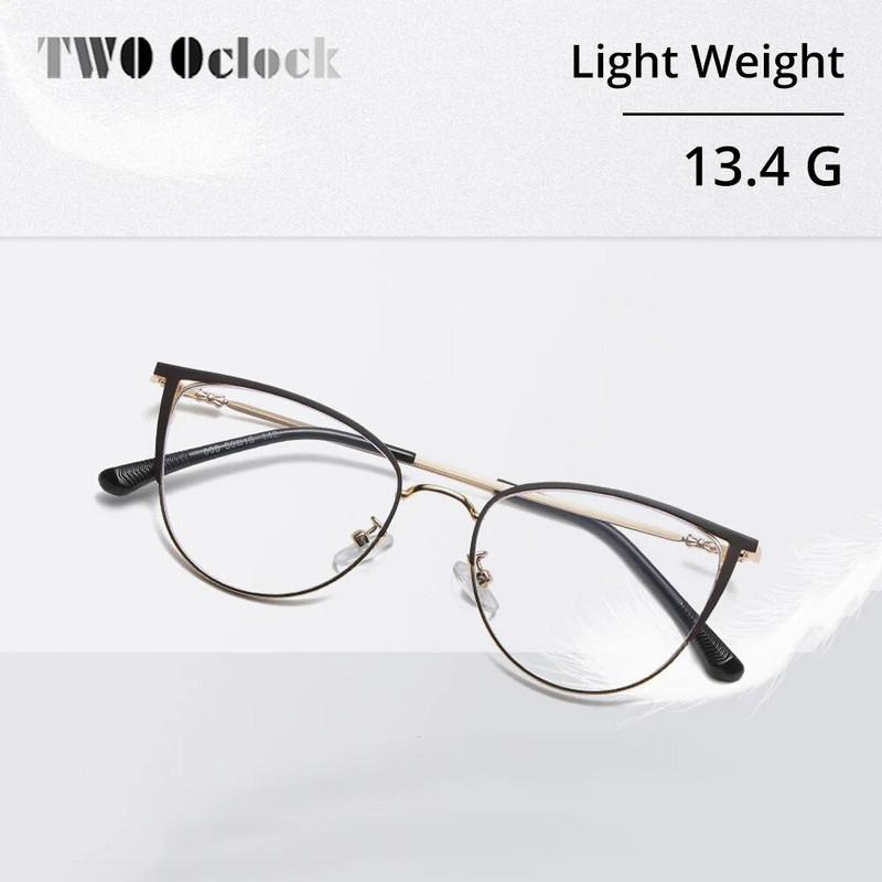 Dizaineriai moteriški metaliniai akinių rėmeliai Anti Blue Ray akiniai moteriški retro katės akies 0 dioptrijų optiniai akinių rėmeliai vintažiniai moteriški