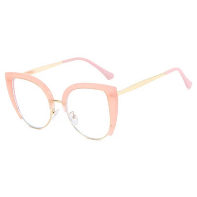 Kvalitatīvas Cat Eye pusrāmja lielizmēra rāmja brilles Anti-blue Light 2023 New Brilles Frame Ins Retro Trend Fashion Brilles 2023