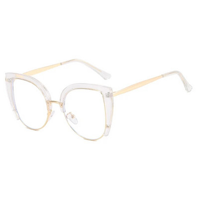 Kvalitatīvas Cat Eye pusrāmja lielizmēra rāmja brilles Anti-blue Light 2023 New Brilles Frame Ins Retro Trend Fashion Brilles 2023