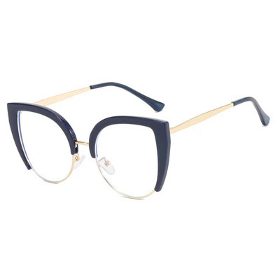 Kvalitatīvas Cat Eye pusrāmja lielizmēra rāmja brilles Anti-blue Light 2023 New Brilles Frame Ins Retro Trend Fashion Brilles 2023