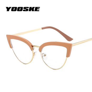 YOOSKE Секси червени рамки за очила с котешки очи Дамски оптични очила, блокиращи синя светлина за дами, модерни компютърни очила