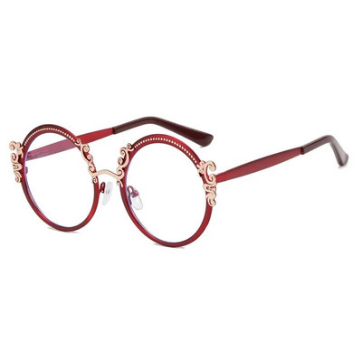 Zlatne naočale za žene s metalnim okvirima Naočale koje blokiraju plavu svjetlost Luksuzne dizajnerske naočale za računalo s okruglim cvijetom Novo