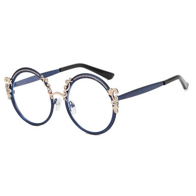 Zlatne naočale za žene s metalnim okvirima Naočale koje blokiraju plavu svjetlost Luksuzne dizajnerske naočale za računalo s okruglim cvijetom Novo