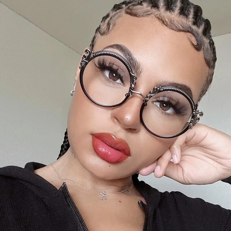 Zlatne naočale za žene s metalnim okvirima Naočale koje blokiraju plavu svjetlost Luksuzne dizajnerske naočale za računalo s okruglim cvijetom Novo