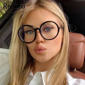 Retro apaļi pretzilu briļļu ietvari Modes lielizmēra caurspīdīgi optisko briļļu ietvari sievietēm recepšu brilles