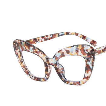 Котешко око Анти синя светлина Рамка за очила Дамски извънгабаритни ретро прозрачни лещи Леопардови очила Рамка Компютърни диоптрични очила