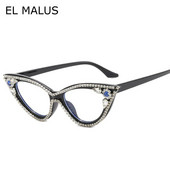 Mačkasto oko svjetlucavi okvir za naočale Modni retro ženski dijamantni kristalni vintage dizajner za plesne zabave Naočale za seksi dame