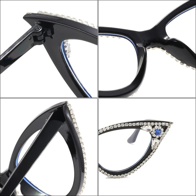 Mačkasto oko svjetlucavi okvir za naočale Modni retro ženski dijamantni kristalni vintage dizajner za plesne zabave Naočale za seksi dame