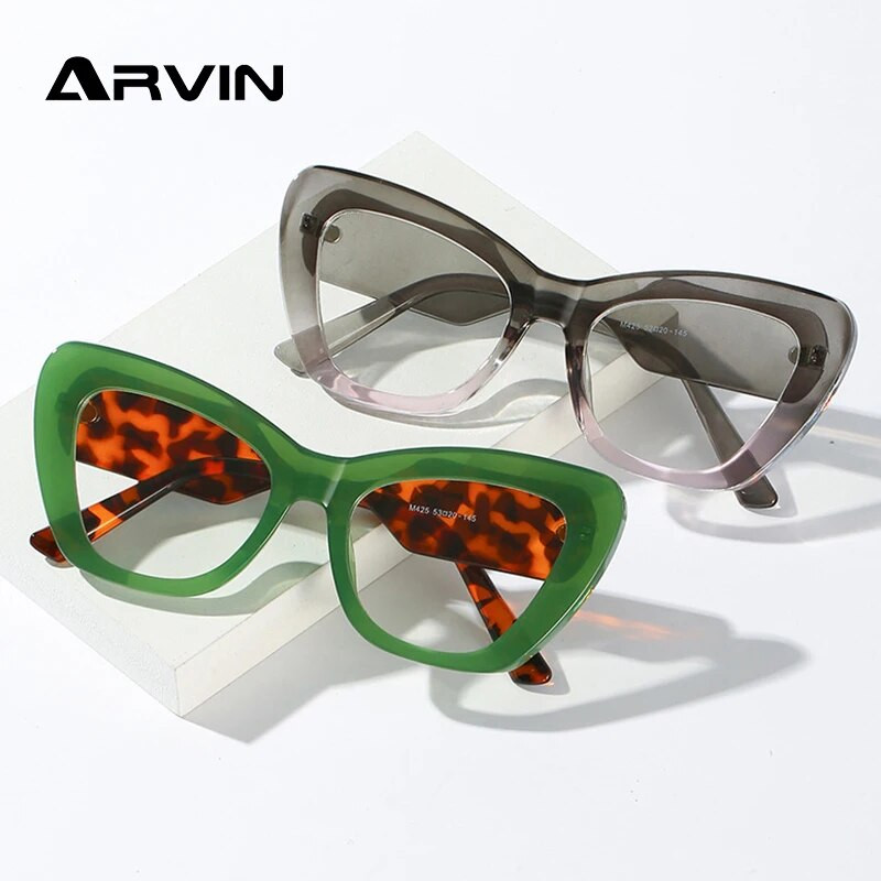 2022 m. Nauji kačių akių kompiuterio akiniai moterims, madingi prekės ženklo permatomi lęšiai, skirti moteriškiems leopardo receptiniams optiniams rėmeliams