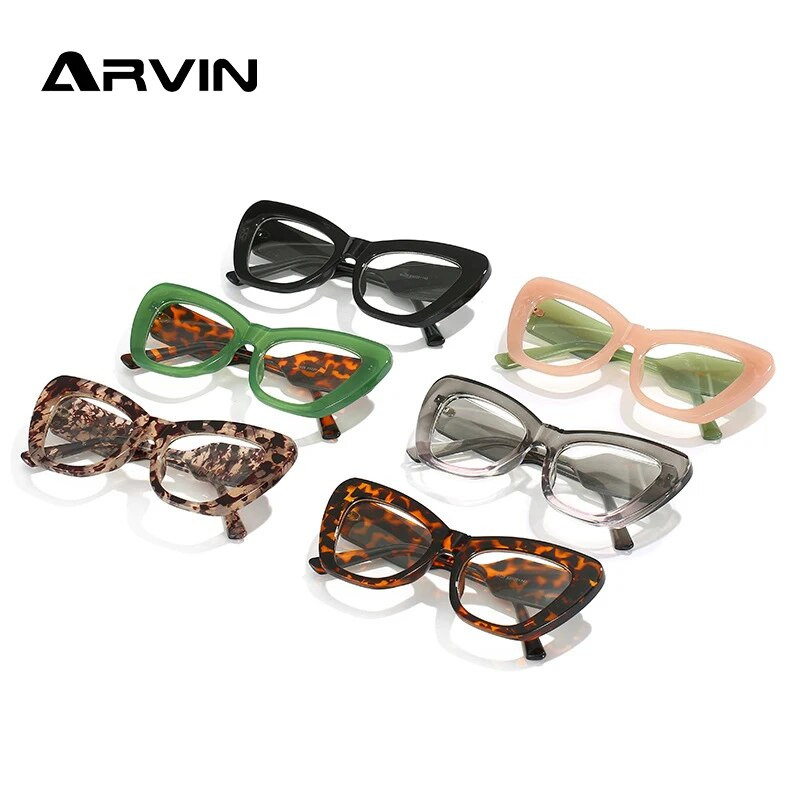 2022 m. Nauji kačių akių kompiuterio akiniai moterims, madingi prekės ženklo permatomi lęšiai, skirti moteriškiems leopardo receptiniams optiniams rėmeliams