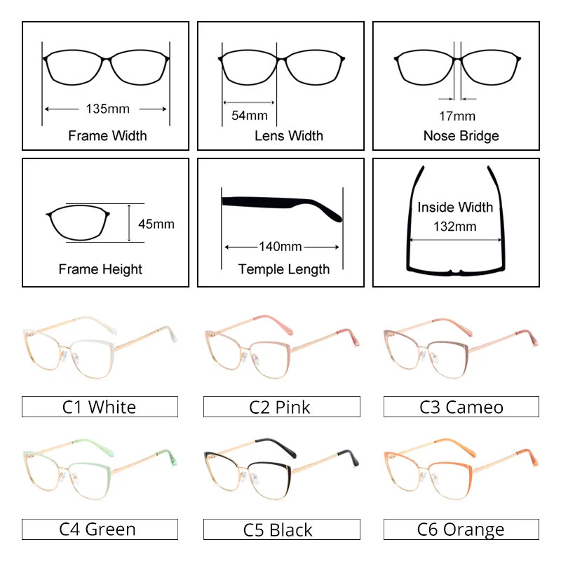 Ralferty dekoratiivsed sinised heledad prillid naiste arvutiprillide raam naistele läbipaistvad pimestamisvastased metallist prillid Oculos