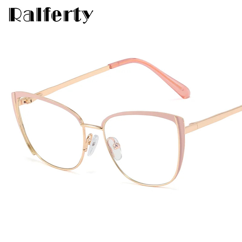 Ralferty dekoratiivsed sinised heledad prillid naiste arvutiprillide raam naistele läbipaistvad pimestamisvastased metallist prillid Oculos