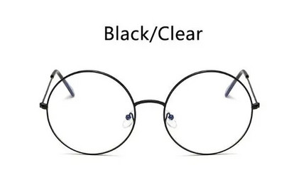 Velike okrugle naočale Prozirni okviri ženskih naočala Metalne prozirne leće nule Optički okviri Kratkovidni štreber Modni okvir naočala