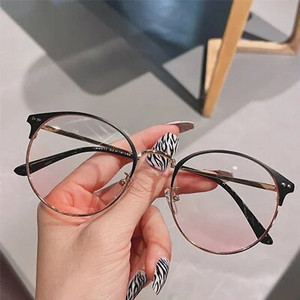 Vintage apaļas brilles sievietēm bez kvalitātes dioptrijas recepšu caurspīdīgas lēcas sieviešu briļļu rāmis 2022 Trend Myopia Optic Rāmis