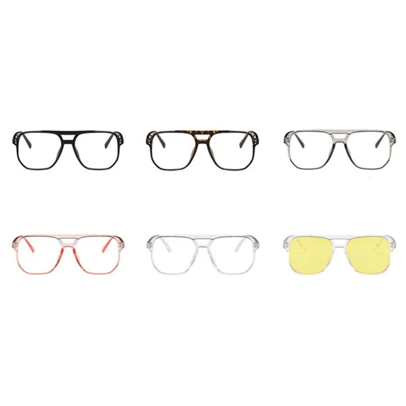 Suured topeltsilla prillid naistele Vintage piloot Anti Blue Light prilliraam Naiste optiline arvuti prill