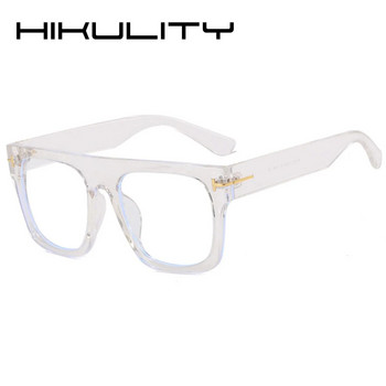 Винтидж извънгабаритни квадратни анти-сини светли очила за жени Черни леопардови компютърни очила Женска рамка за очила с метална буква T