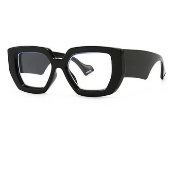 2022 Черна голяма рамка Дамски рамки за очила Луксозни модни квадратни прозрачни винтидж очила Извънгабаритни очила