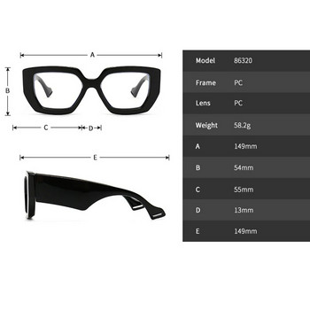2022 Черна голяма рамка Дамски рамки за очила Луксозни модни квадратни прозрачни винтидж очила Извънгабаритни очила