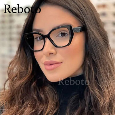 Луксозна марка Котешки очила Рамки за жени TR90 Анти синя светлина Прозрачни очила Прозрачни оптични очила Очила