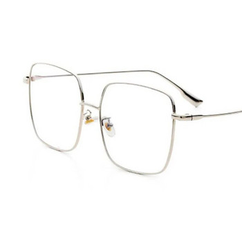 Очила с голяма рамка Дамски големи квадратни очила Златна рамка за очила Прозрачни стъкла Очила Оптични очила за късогледство Nerd