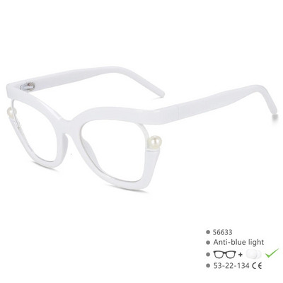 56633 Dizajn brenda Pearl Decoration Ženski optički okvir za naočale Modne antiplave naočale mačje oko Dioptrijske naočale