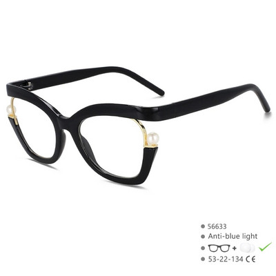 56633 Dizajn brenda Pearl Decoration Ženski optički okvir za naočale Modne antiplave naočale mačje oko Dioptrijske naočale