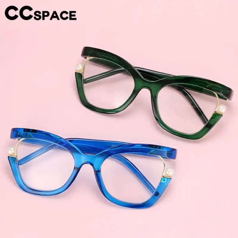 56633 Dizajn brenda Pearl Decoration Ženski optički okvir za naočale Modne antiplave naočale mačje oko Dioptrijske naočale