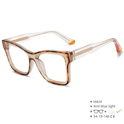 56624 jauns acetāta briļļu ietvars Fashion dzidrs divu krāsu savienojuma optiskais briļļu ietvars atsperes eņģes pretzilas datora brilles