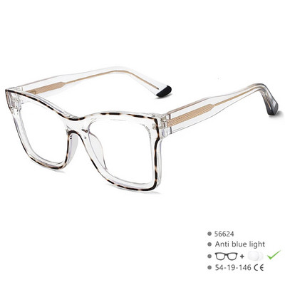 56624 jauns acetāta briļļu ietvars Fashion dzidrs divu krāsu savienojuma optiskais briļļu ietvars atsperes eņģes pretzilas datora brilles